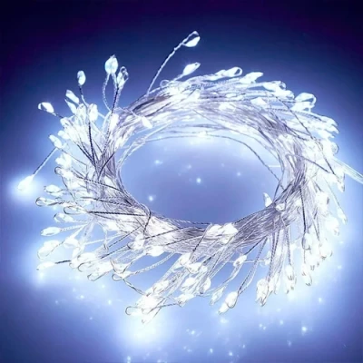 LED Ziemassvētku diožu virtene 50m uz vara stieples Firecracker Lights, 1500LED, balta, IP44