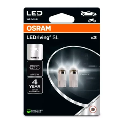 LED spuldzes W5W, 12V, 1W, 6000K, LEDriving SL sērija