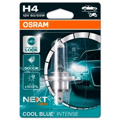 Halogēna spuldze H4, 60/55W, Līdz 5000K, COOL BLUE INTENSE (NEXT GEN) sērija