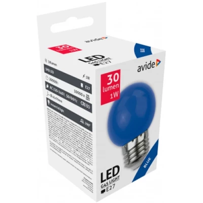 LED Decorative bulb E27, G45, 1W, 30Lm, 200°, blue