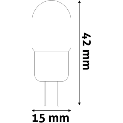 LED лампа G4, 2W, 12V, 3000K, 200Lm, 270°