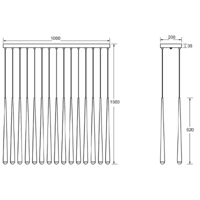 Подвесной светильник CALA, 15x3.8W, 15x.450lm, 2300+3000+4000K