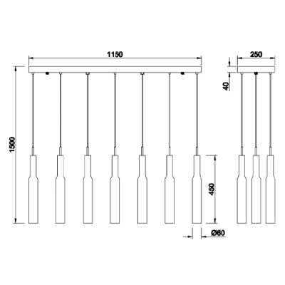 Подвесной светильник LUCENT, 11x2.8W, 11x280lm, 2300+3000+4000K