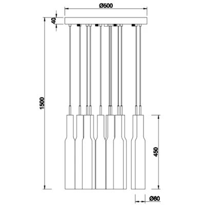 Pendant light LUCENT, 11x2.8W, 11x280lm, 2300+3000+4000K