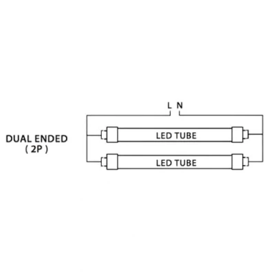 LED лампы (100 шт.) T8, 18Вт, 120см, 1600лм, 6000К, Подключение электричества с двух сторон!