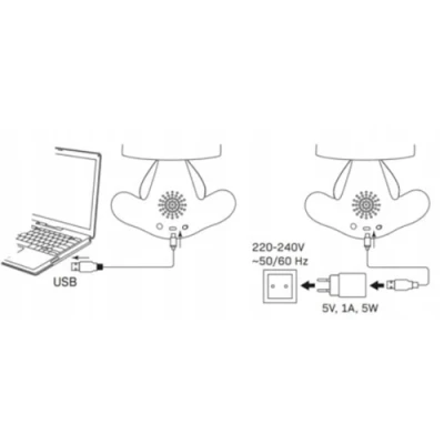 LED galda lampa, naktslampa FANCY, 2.5W, 4000K, 59Lm, IP20, USB