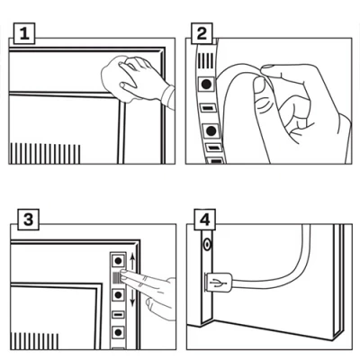 LED Лента с пультом для освещения телевизора, 8W, RGBW, 5V USB, 2x 1m, IP20