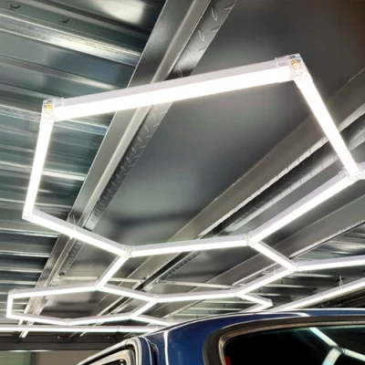 LED Ceiling Light Set HEXAGON, 310W, 6500K, P44, 217 x 291 cm