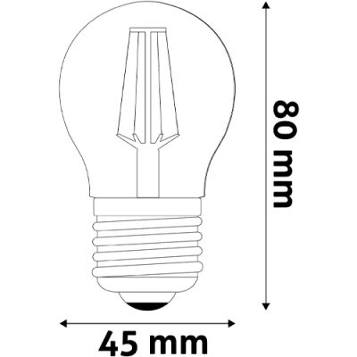 LED Filament bulb E27, G45, 6,5W, 806Lm, 4000K, 330°