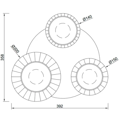 Потолочный светильник DIVA, excl. 3xE27, max 10W, IP20