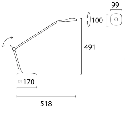 LED Galda lampa QUEEN, 8.3W, 3000K, 284Lm