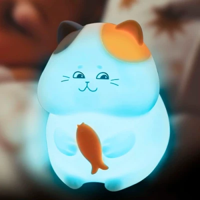 LED night light cat GATTO, Warm white + multicolor, 5V, USB