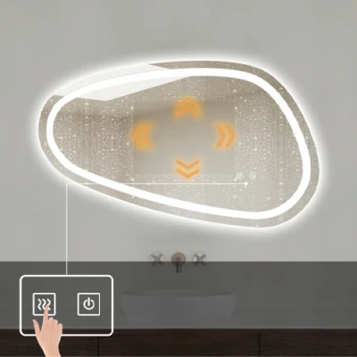 Зеркало с LED подсветкой, 80x45 см, 8.5W, Теплый - нейтральный - холодный белый, IP44