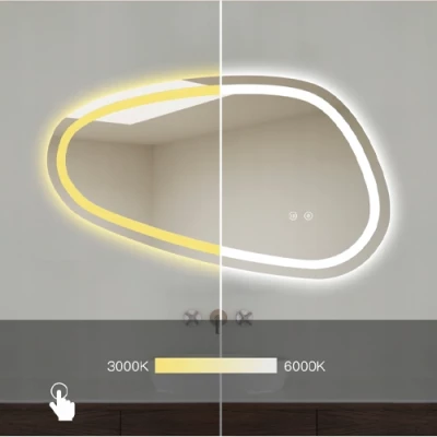 Зеркало с LED подсветкой, 80x45 см, 8.5W, Теплый - нейтральный - холодный белый, IP44