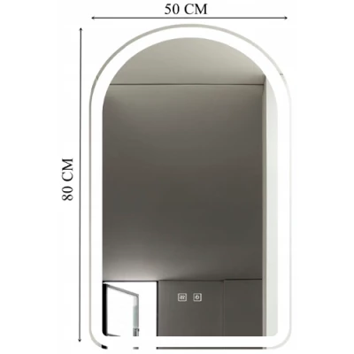 Spogulis ar LED apgaismojumu, 50x80 cm, 10W, Silti - neitrāli - auksti balts, IP44