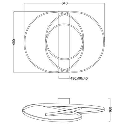 Потолочный светильник DARVIN, 34W, 2300-3000-4000K, 4500Lm
