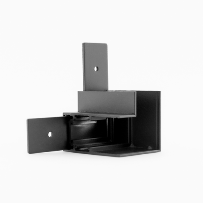 Corner UENI L-shaped connector for surface mounting rail