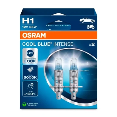Halogen bulbs H1, 12V, 55W, up to 5000K, COOL BLUE INTENSE (NEXT GEN) series