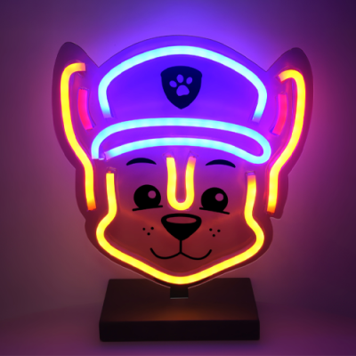 LED Neon Light Sign on stand - PAW PATROL CHASE