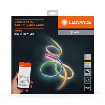 Smart LED neon strip 5m, 4W/m, RGBTW, IP44