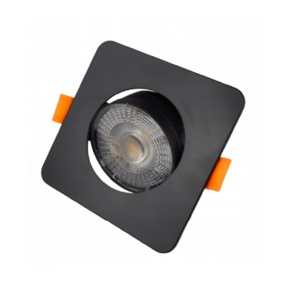 LED iebūvējams gaismeklis 3W , 5W , 7W, 3000K, 4000K, 6500K, 430 lm, 60°, melna, kvadrāta forma
