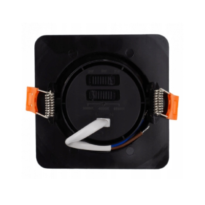 LED iebūvējams gaismeklis 3W , 5W , 7W, 3000K, 4000K, 6500K, 430 lm, 60°, melna, kvadrāta forma