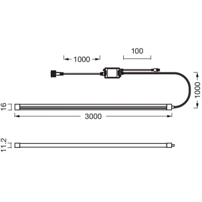 Smart LED neon strip with remote 3m, 5W/m, RGB, IP44