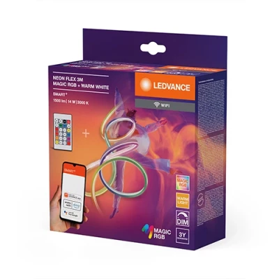 Smart LED neon strip with remote 3m, 4.6W/m, RGBTW, IP44