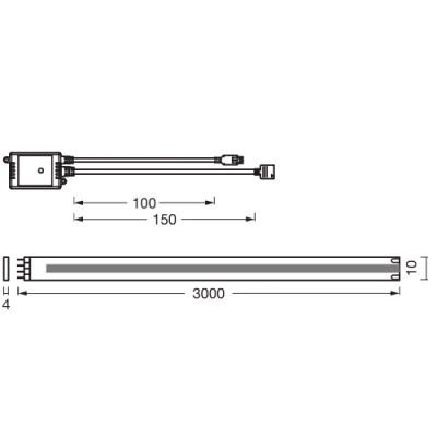 Smart LED COB strip with remote 3m, 7.3W/m, RGB, IP20