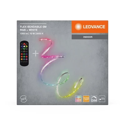 LED strip with remote 5m, 2W/m, RGB+WW, IP20