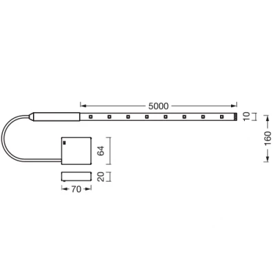 LED strip on batteries with remote, 5m, 5W, RGB, IP20