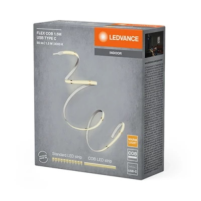 LED COB strip USB Type С, 1.5m, 1.5W, 3000K, IP20