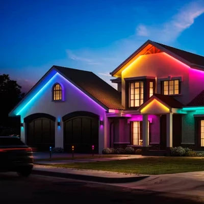 Augstsprieguma 220V LED lente IP67, daudzkrāsaina, 8W/m