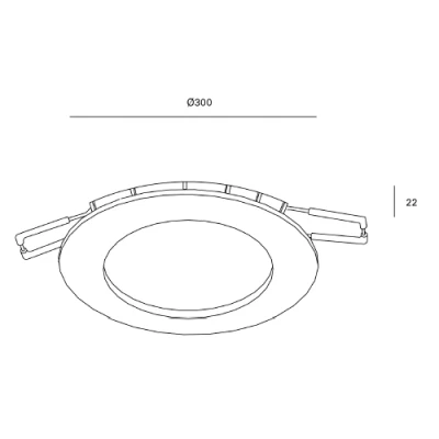 LED built-in panel 28W, 3000K, IP54, 4145Lm, Ø300x22 mm