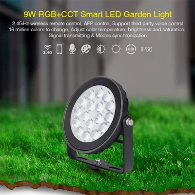 LED Viedais dārza gaismeklis - prožektors, 9W, RGB+CCT, IP65, 700Lm