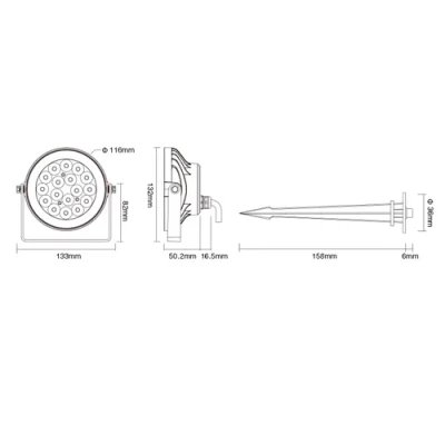 LED Viedais dārza gaismeklis - prožektors, 9W, RGB+CCT, IP65, 700Lm