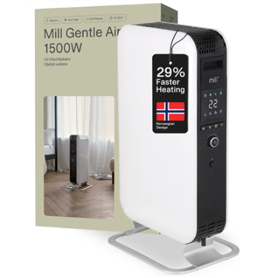 Mill | Heater | AB-H1500DN | Oil Filled Radiator | 1500 W | Number of power levels 3 | Suitable for rooms up to 16-24 m² | White