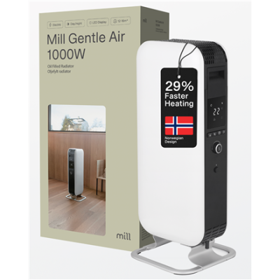 Mill | Heater | AB-H1000DN | Oil Filled Radiator | 1000 W | Number of power levels 3 | Suitable for rooms up to 12-16 m³ | White