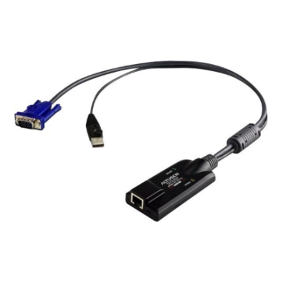 Aten USB VGA Virtual Media KVM Adapter | Aten | Adapter | USB VGA Virtual Media KVM Adapter | 1 x RJ-45 Female,1 x USB Type A Male 1 x HDB-15 Male