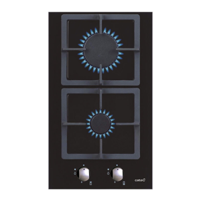 CATA | Hob | SCI 3002 BK | Gas on glass | Number of burners / cooking zones 2 | Rotary knobs | Black