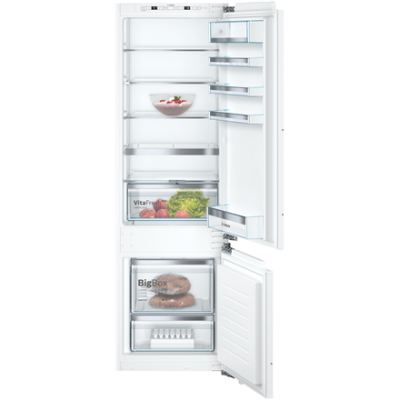 Bosch | Serie 6 Refrigerator | KIS87AFE0 | Energy efficiency class E | Built-in | Combi | Height 177 cm | Fridge net capacity 209 L | Freezer net capacity 63 L | Display | 36 dB | White