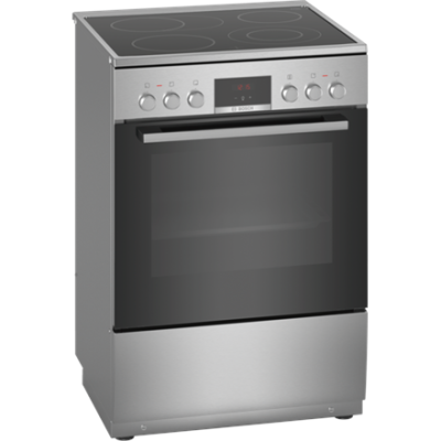 Bosch | Cooker | HKR39A250U | Hob type Vitroceramic | Oven type Electric | Stainless steel | Width 60 cm | Electronic ignition | Grilling | LED | Depth 60 cm | 66 L