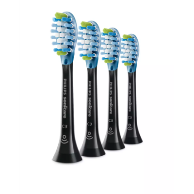 Philips | Toothbrush Heads | HX9044 / 33 Sonicare C3 Premium Plaque | Heads | For adults | Number of brush heads included 4 | Number of teeth brushing modes Does not apply | Sonic technology | Black