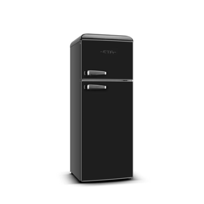 ETA | Refrigerator | ETA253890020E Storio | Energy efficiency class E | Free standing | Double Door | Height 148.2 cm | Fridge net capacity 170 L | Freezer net capacity 45 L | 44 dB | Black