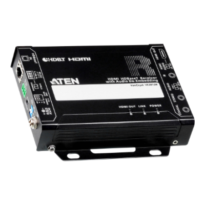 Aten | HDMI HDBaseT Receiver with Audio De-Embedding | VE2812R | 1xDC Jack (Power), 1xRJ-45 Female (Unit To Unit)