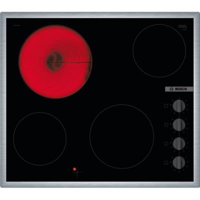 Bosch | Hob | PKE645CA2E | Vitroceramic | Number of burners / cooking zones 4 | Rotary knobs | Black