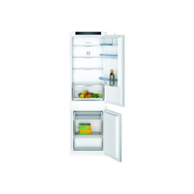Bosch | Refrigerator | KIV86VSE0 | Energy efficiency class E | Built-in | Combi | Height 177.2 cm | Fridge net capacity 183 L | Freezer net capacity 84 L | Display | 35 dB | White