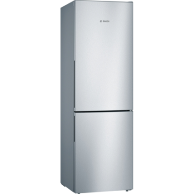 Bosch | Refrigerator | KGV36VIEAS | Energy efficiency class E | Free standing | Combi | Height 186 cm | No Frost system | Fridge net capacity 214 L | Freezer net capacity 94 L | 39 dB | Stainless Steel
