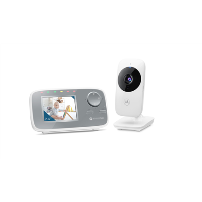 Motorola | Video Baby Monitor | VM482 2.4" | 2.4" LCD color display with 480 x 272px resolution; Room temperature monitoring; Infrared night vision; Infrared night vision; 2.4GHz FHSS wireless technology for in-home viewing; Digital zoom 2x; High se
