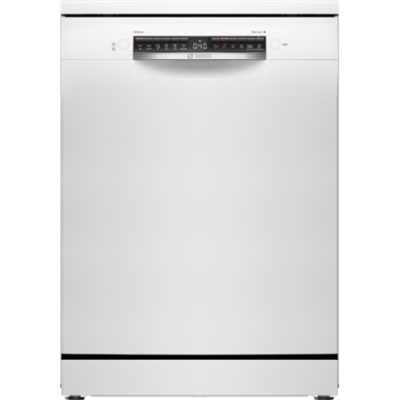 Dishwasher | SMS4HVW00E | Free standing | Width 60 cm | Number of place settings 14 | Number of programs 6 | Energy efficiency class D | Display | AquaStop function | White